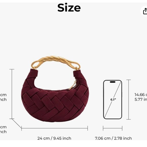 JW PEI Orla Weave Burgundy Handbag - Picture 4 of 5